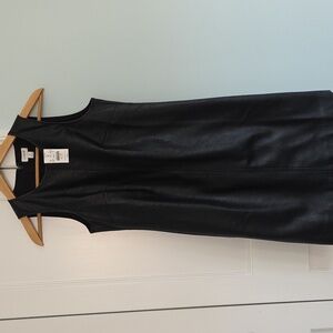 JCREW Black Faux Leather Sleevless Mini Dress- size 0